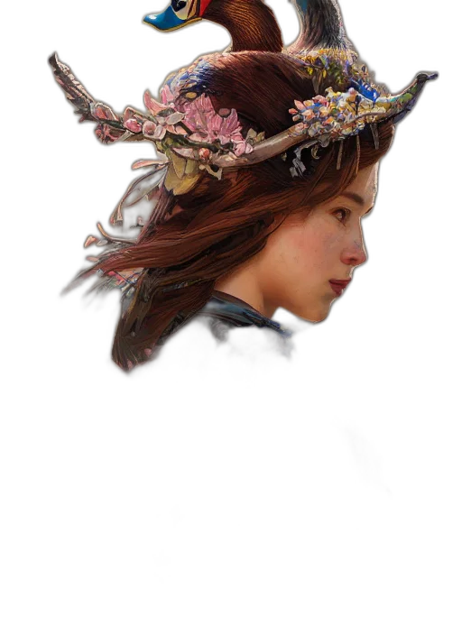 crown, hat, face, mask, photorealistic, oil painting, fantasy art, concept art transparent PNG cut-out