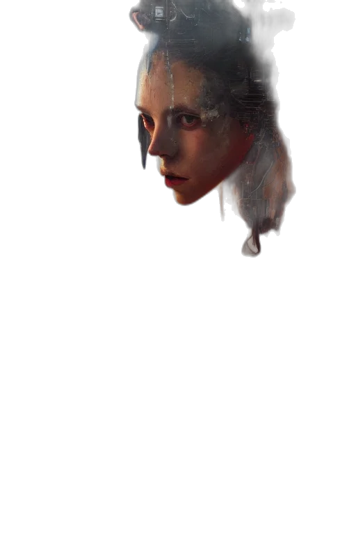 creature, face, mask, hair transparent PNG cut-out