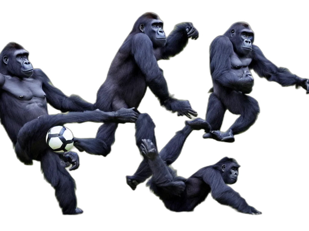 animal, creature, shoes, concept art, 3d render, photorealistic, gorilla, kicking transparent PNG cut-out