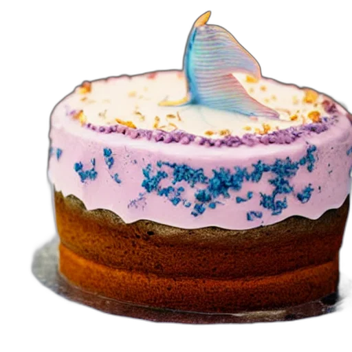 food, 3d render, photorealistic, pastel, mermaid, cake, advertisement, photography transparent PNG cut-out