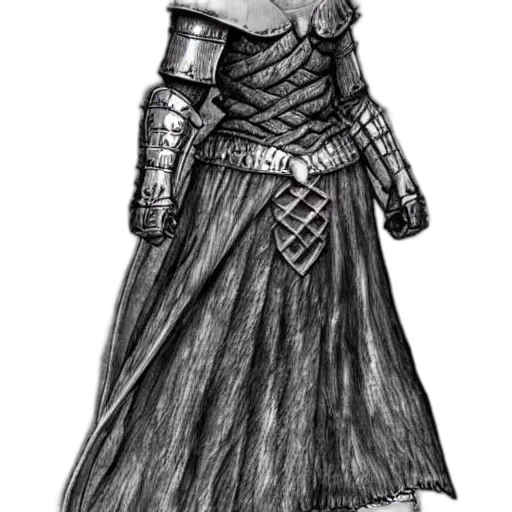 sword, dress, staff, fantasy art, concept art, pencil sketch, comic book art, monochrome transparent PNG cut-out