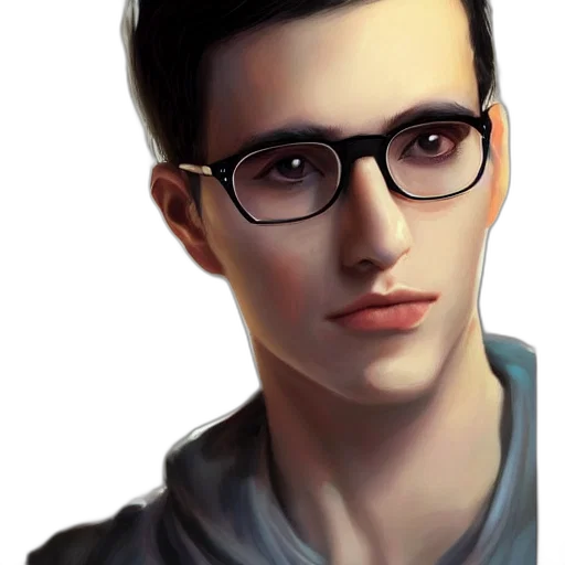 face, photorealistic, cartoon, fantasy art, oil painting, dark, portrait, cute transparent PNG cut-out