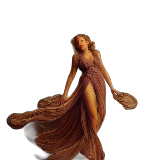 dress, hair, jewelry, fantasy art transparent PNG cut-out