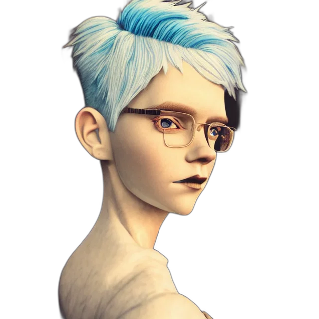 staff, face, fantasy art, concept art, cartoon, 3d render, blue, pastel transparent PNG cut-out