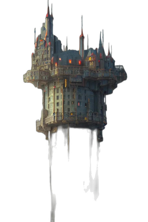 building, robot, crown, weapon transparent PNG cut-out