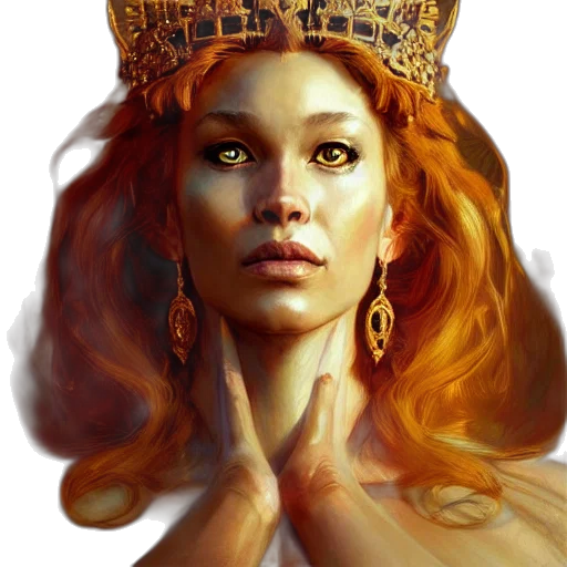 crown, jewelry, face, fantasy art transparent PNG cut-out