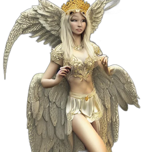 jewelry, fantasy art, concept art, 3d render, pixel art, golden, gorgeous, angelic transparent PNG cut-out
