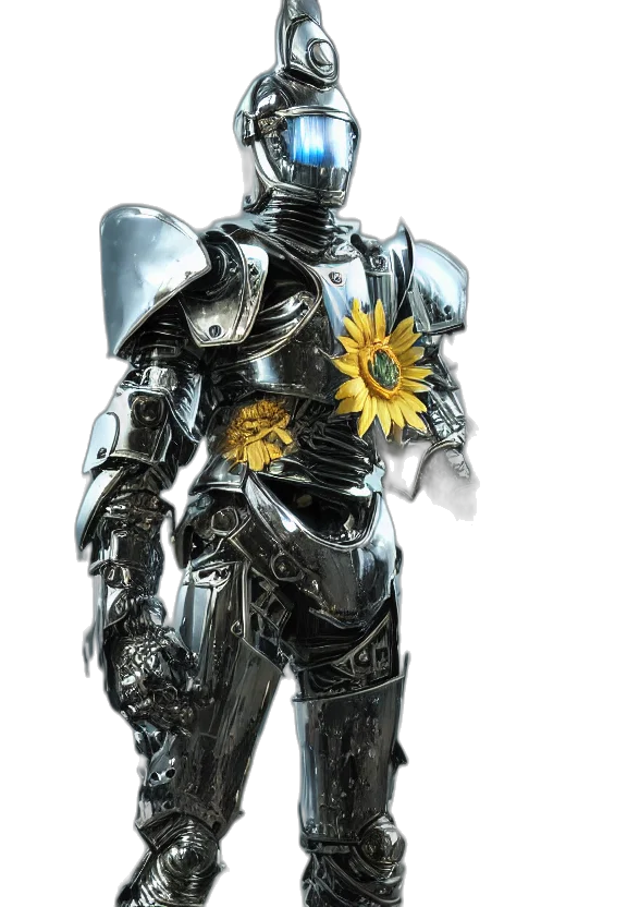 robot, flower, staff, jewelry transparent PNG cut-out