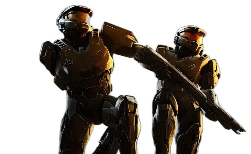 robot, concept art, 3d render, golden, elon, musk, halo, video transparent PNG cut-out