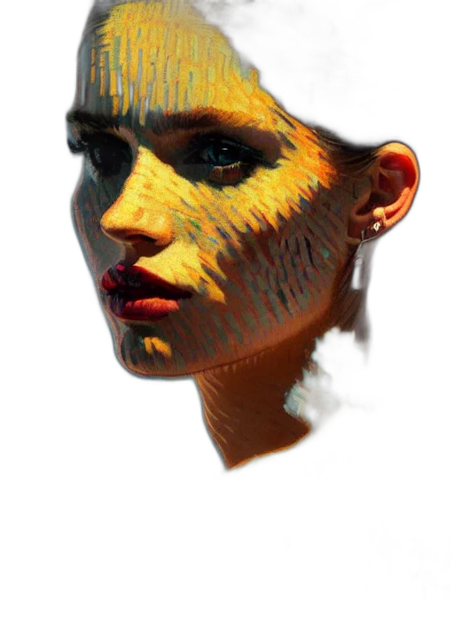 face, mask, crown, jewelry, photorealistic, 3d render, cyberpunk, pixel art transparent PNG cut-out