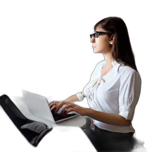 staff, photorealistic, 3d render, concept art, cartoon, woman, white, short transparent PNG cut-out