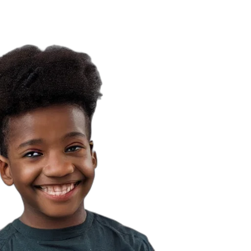 hair, face, crown, hat, portrait, black, boy, smiling transparent PNG cut-out