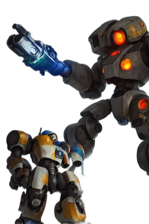 robot, weapon, staff, concept art, 3d render, outer space, mechwarrior, mercenaries transparent PNG cut-out
