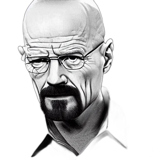 face, comic book art, photorealistic, cartoon, concept art, walter, white, mcdonald transparent PNG cut-out