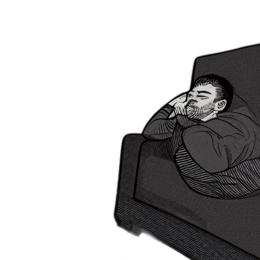 jacket, furniture, face, concept art transparent PNG cut-out