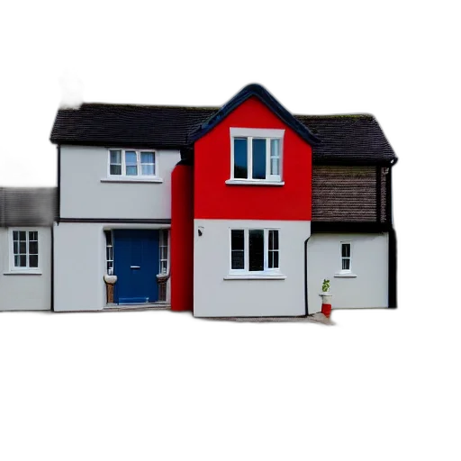 building, 3d render, detached, house transparent PNG cut-out