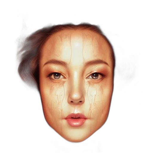 face, mask, robot, umbrella, photorealistic, 3d render, oil painting, concept art transparent PNG cut-out