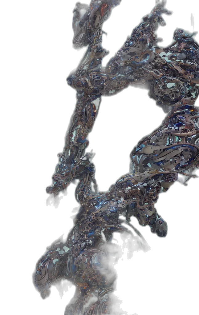 dragon, hair, creature, sword, 3d render, concept art, fantasy art, photorealistic transparent PNG cut-out