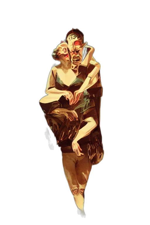 mask, crown, staff, creature transparent PNG cut-out