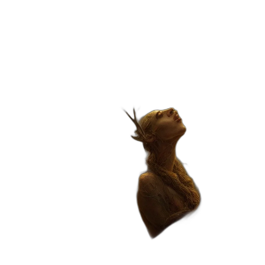 hair, creature, animal, mask, 3d render, concept art, photorealistic, oil painting transparent PNG cut-out