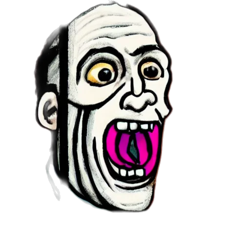face, mask, creature, staff, cartoon, photorealistic, comic book art, concept art transparent PNG cut-out