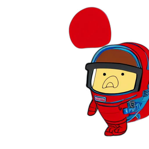 cartoon, concept art, pixel art, comic book art, outer space, red, short, bean transparent PNG cut-out