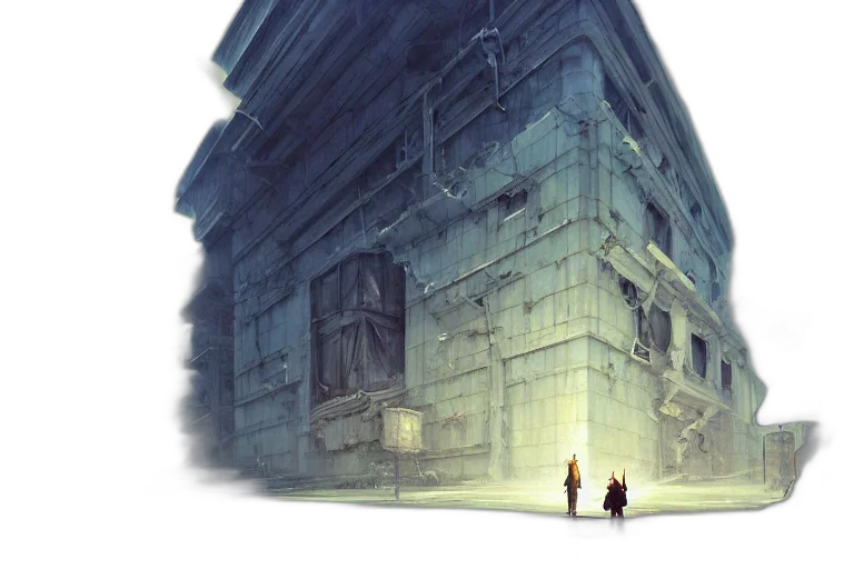 building, concept art, fantasy art, watercolor transparent PNG cut-out