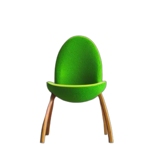 furniture, hat, crown, shoes, 3d render, photorealistic, green, chair transparent PNG cut-out
