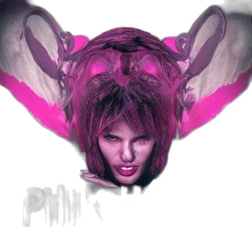 mask, hair, face, creature, cyberpunk, concept art, photorealistic, vaporwave transparent PNG cut-out