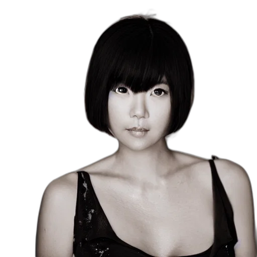face, photorealistic, monochrome, photoshoot, japanese, charlize, theron, soft transparent PNG cut-out