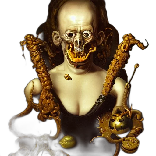 jewelry, mask, face, staff, concept art, fantasy art, photorealistic, 3d render transparent PNG cut-out