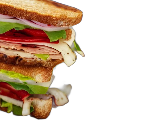 food, photorealistic, 3d render, photo, panini, sandwich transparent PNG cut-out