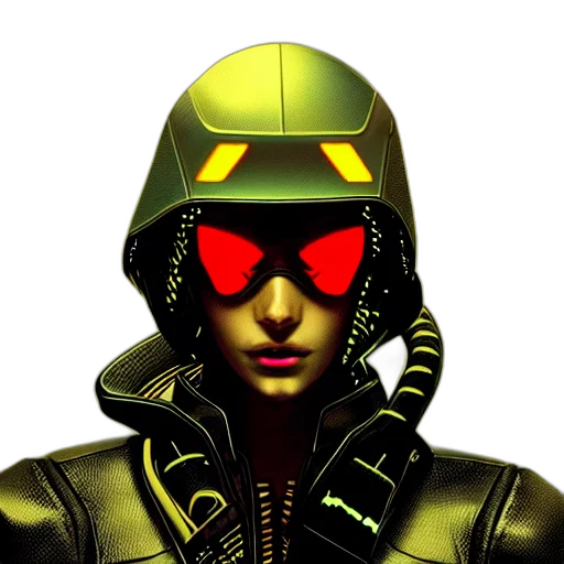 jacket, mask, face, cyberpunk transparent PNG cut-out