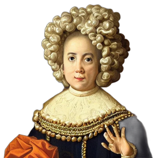 face, crown, dress, staff, photorealistic, oil painting, pixel art, 3d render transparent PNG cut-out