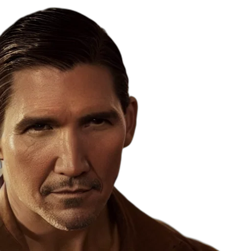 face, photorealistic, 3d render, cinematic, shot, jim, caviezel, jeong transparent PNG cut-out