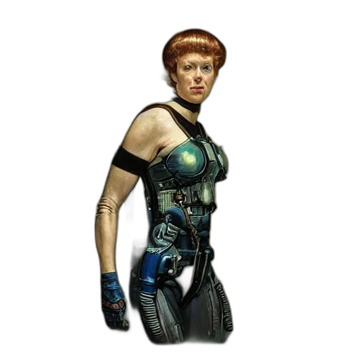 dress, robot, staff, concept art transparent PNG cut-out