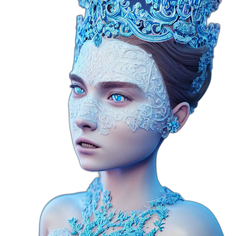 crown, mask, jewelry, face, fantasy art, 3d render, concept art, photorealistic transparent PNG cut-out