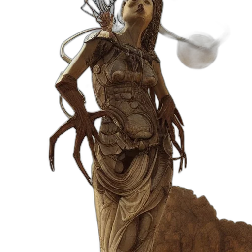 creature, staff, dress, concept art transparent PNG cut-out