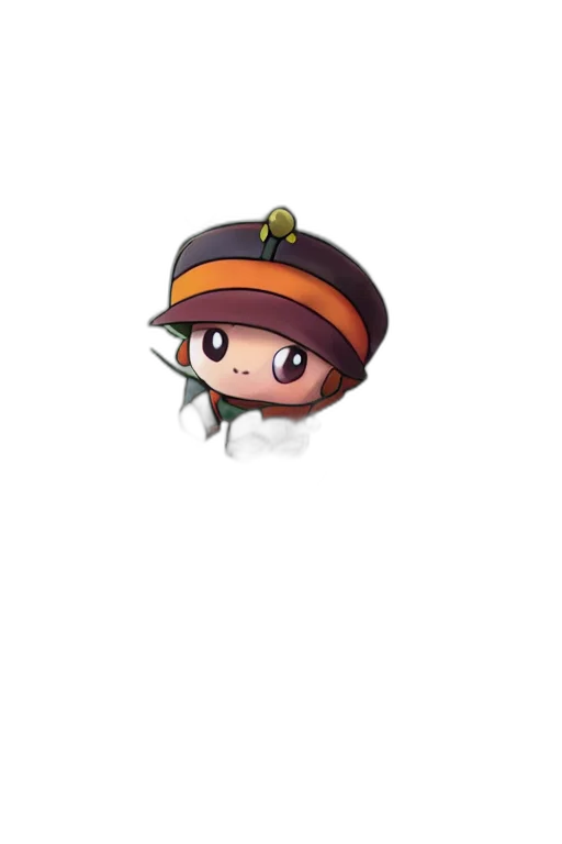 hat, creature, animal, staff, pixel art, concept art, 3d render, anime transparent PNG cut-out