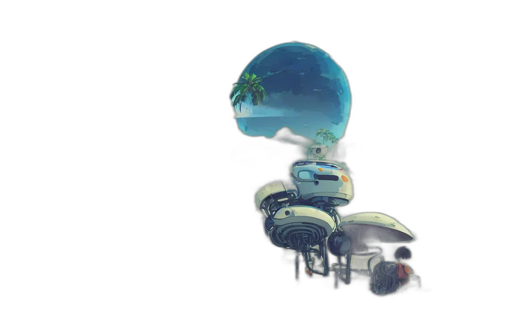 car, umbrella, robot, weapon transparent PNG cut-out