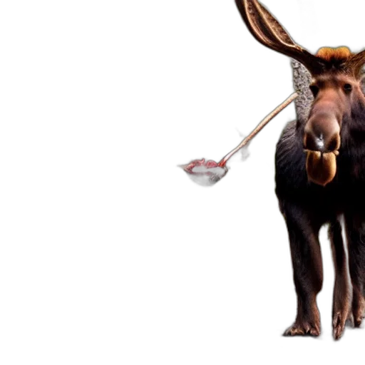 staff, animal, weapon, hat, concept art, photorealistic, photo, moose transparent PNG cut-out