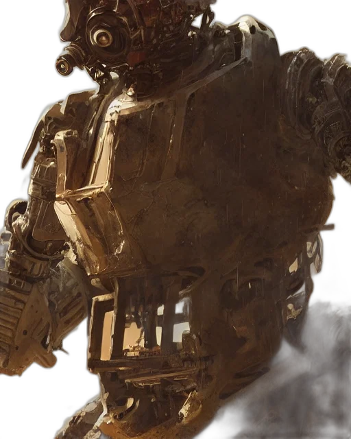 robot, face, weapon, creature, concept art, 3d render, photorealistic, fantasy art transparent PNG cut-out