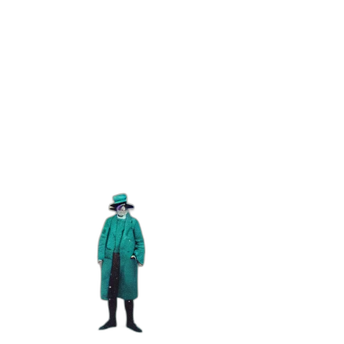 umbrella, hat, jacket, staff transparent PNG cut-out