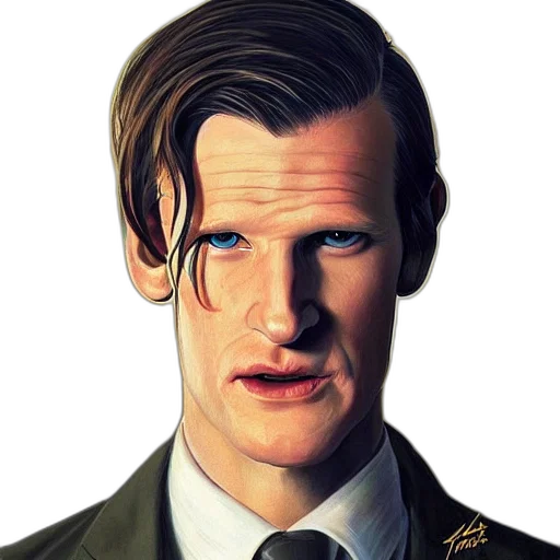 face, mask, photorealistic, comic book art, concept art, cartoon, matt, smith transparent PNG cut-out