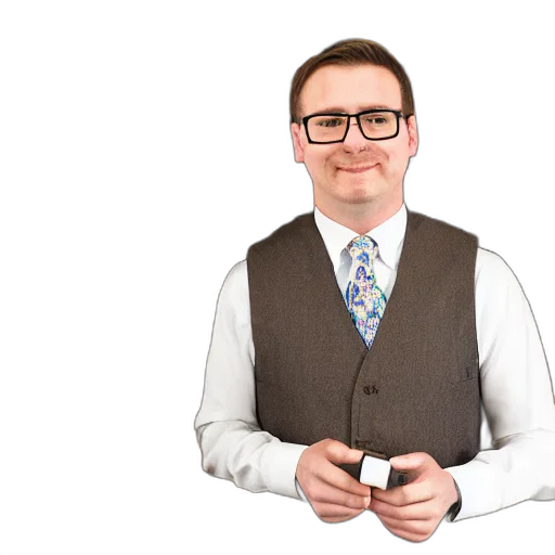 staff, jacket, face, hair transparent PNG cut-out