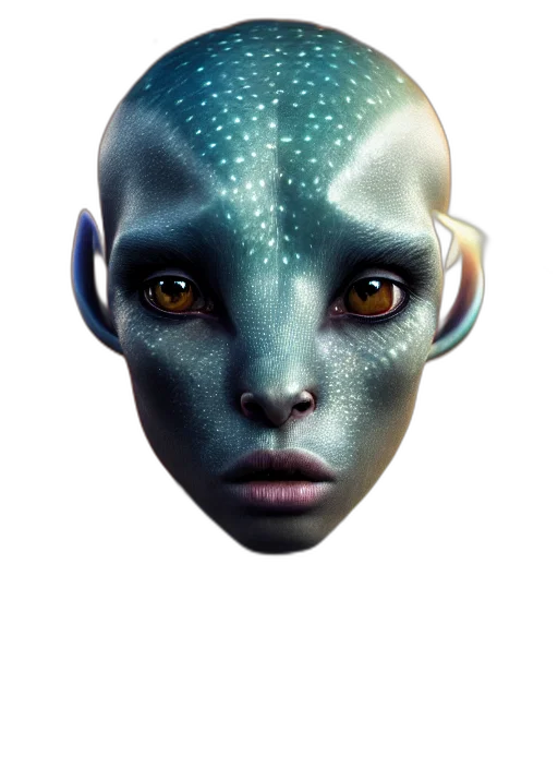 mask, face, creature, robot, fantasy art, photorealistic, concept art, 3d render transparent PNG cut-out