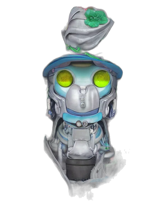 robot, concept art, 3d render, fantasy art, cyberpunk, colourful, vfx, art transparent PNG cut-out