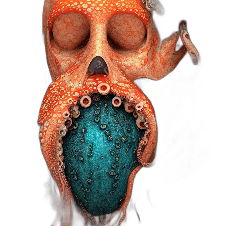 mask, creature, jewelry, face, concept art, 3d render, photorealistic, watercolor transparent PNG cut-out
