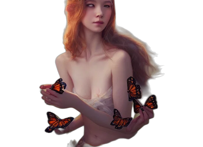 jewelry, dress, creature, fantasy art transparent PNG cut-out
