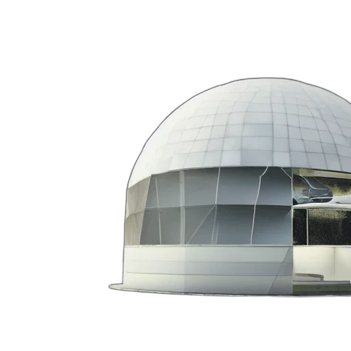 building, umbrella, 3d render, concept art, photorealistic, outer space, modular, dome transparent PNG cut-out